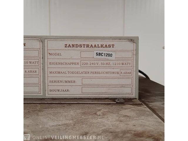 Zandstraalkast hbm, sbc1200 - afbeelding 8 van  22