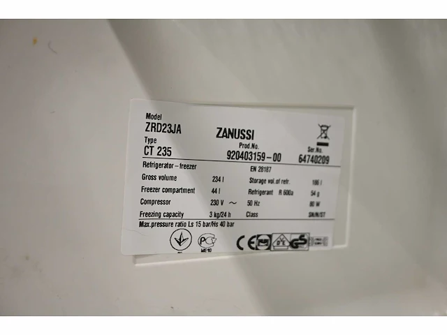 Zanussi ct 235 koel-vries combinatie - afbeelding 4 van  4