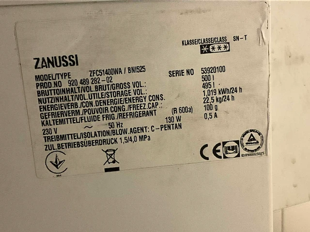 Zanussi zfc51400wa/bni525 vriezer - afbeelding 3 van  3