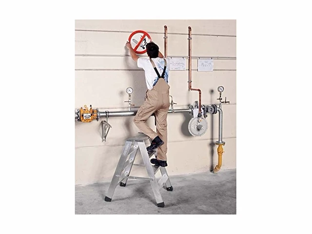 Zarges 40373 seventec bp werkplatform 2 x 3 treden werkplatform treden 274 ca. m maat - afbeelding 2 van  2