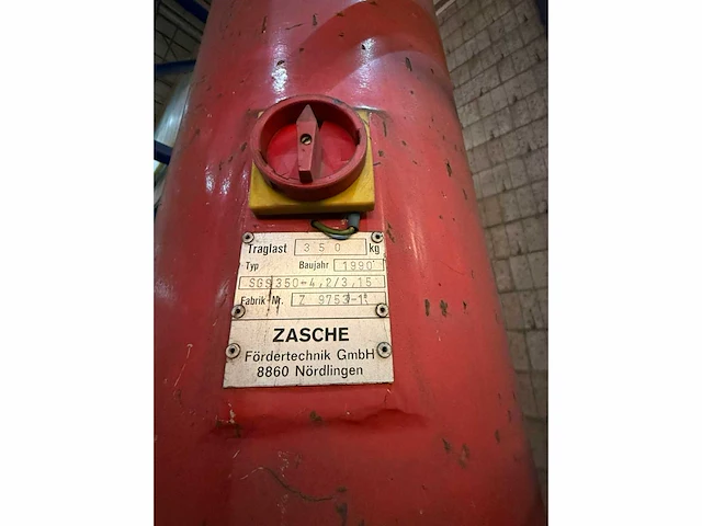 Zasche knikhijskolom v.v demag elektrische kettingtakel 350kg 485cm hoogte - afbeelding 4 van  9