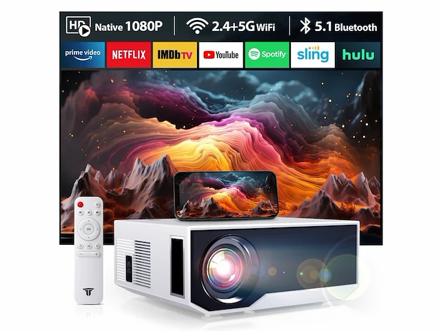 Zdk mini videoprojector native 1080p home cinema retro projector 20.000 lumen compatibel met ios/android/pc/ps5/tv stick/hdmi/usb - afbeelding 1 van  5