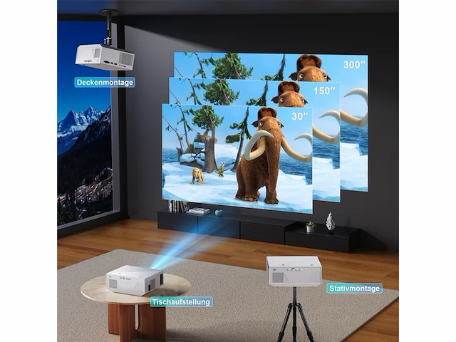 Zdk mini videoprojector native 1080p home cinema retro projector 20.000 lumen compatibel met ios/android/pc/ps5/tv stick/hdmi/usb - afbeelding 4 van  5