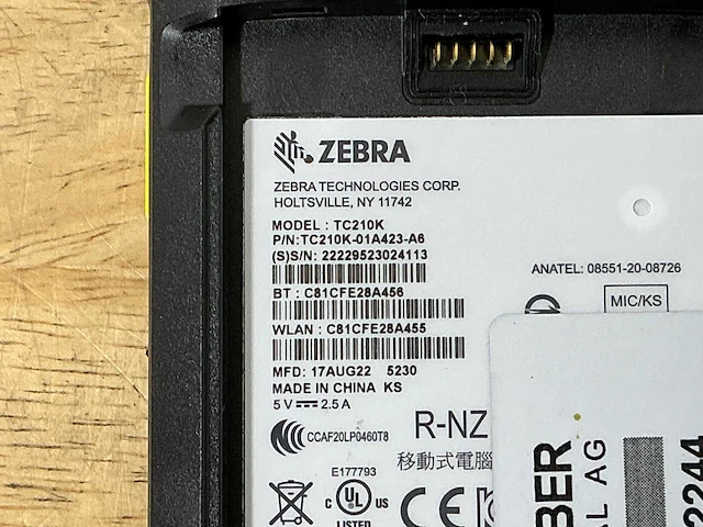 Zebra - tc210k - handterminal (2x) - afbeelding 6 van  7