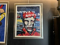 Zeefdruk herman brood “bumber to bumber” op papier - afbeelding 1 van  3
