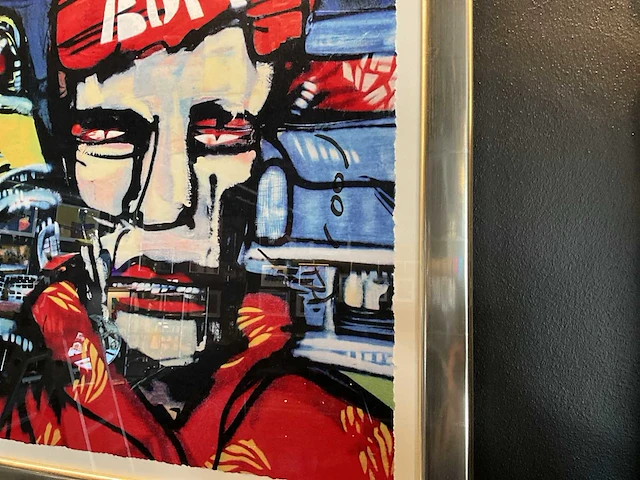 Zeefdruk herman brood “bumber to bumber” op papier - afbeelding 2 van  3