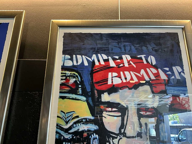 Zeefdruk herman brood “bumber to bumber” op papier - afbeelding 3 van  3