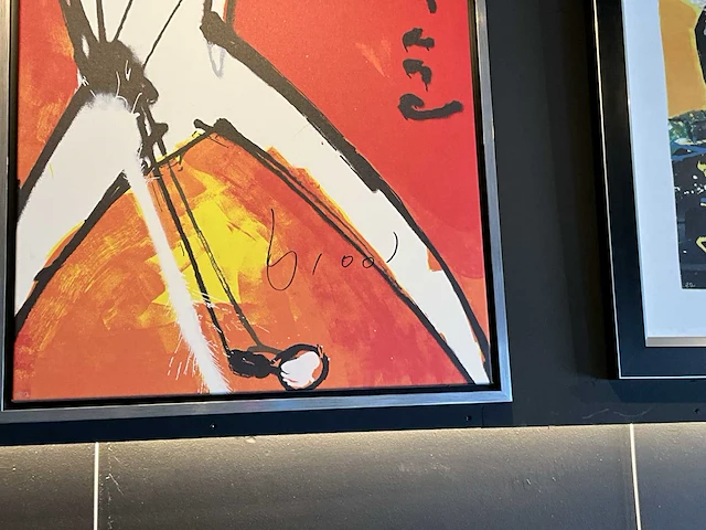 Zeefdruk herman brood “de golfer ” op linnen - afbeelding 2 van  3