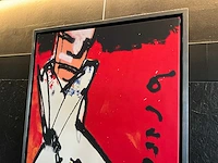 Zeefdruk herman brood “golfer” op linnen - afbeelding 2 van  4