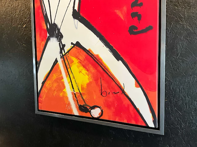 Zeefdruk herman brood “golfer” op linnen - afbeelding 3 van  4