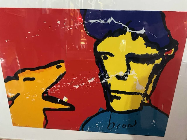 Zeefdruk herman brood “herman en iggy” op papier - afbeelding 4 van  4