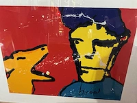 Zeefdruk herman brood “herman en iggy” op papier - afbeelding 4 van  4