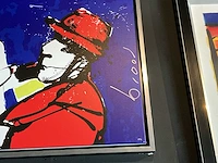 Zeefdruk herman brood “ik met hoed” op linnen - afbeelding 2 van  3