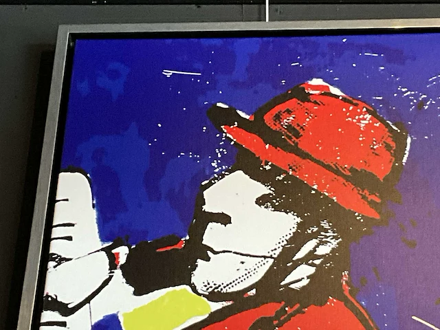 Zeefdruk herman brood “ik met hoed” op linnen - afbeelding 3 van  3