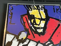 Zeefdruk herman brood “ik” op linnen - afbeelding 3 van  3