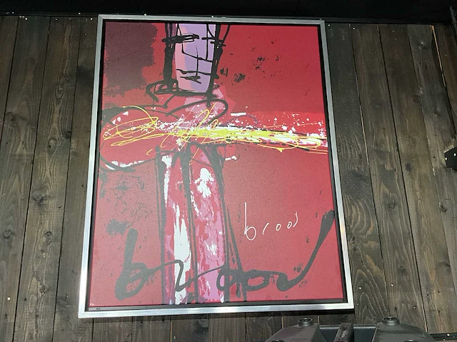 Zeefdruk herman brood “purple haze” op linnen - afbeelding 1 van  4