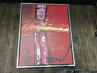 Zeefdruk herman brood “purple haze” op linnen - afbeelding 1 van  4