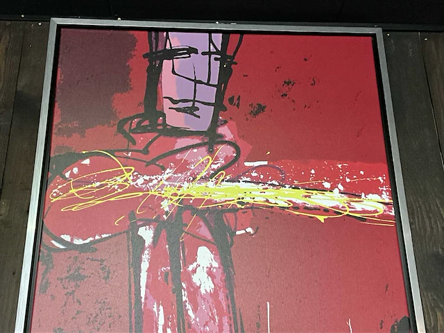 Zeefdruk herman brood “purple haze” op linnen - afbeelding 4 van  4