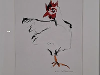 Zeefdruk maya wildevuur (1944-2023), haan - afbeelding 3 van  8