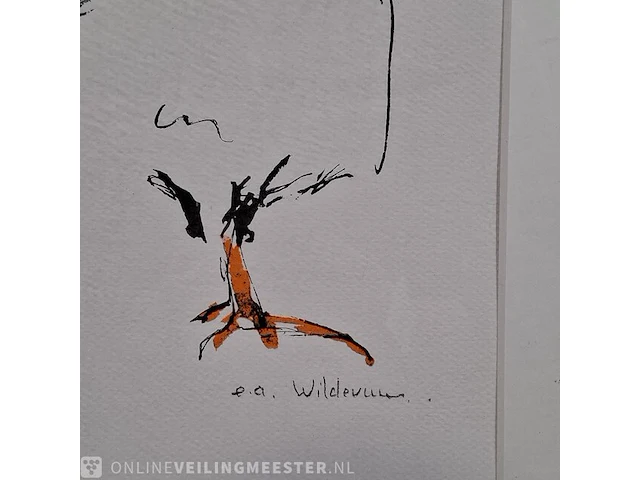Zeefdruk maya wildevuur (1944-2023), haan - afbeelding 5 van  8