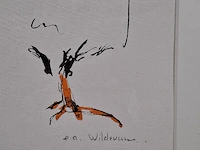 Zeefdruk maya wildevuur (1944-2023), haan - afbeelding 5 van  8