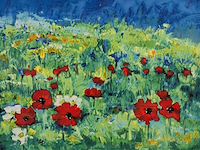 Zeefdruk, maya wildevuur (1944-2023), klaproos