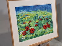 Zeefdruk, maya wildevuur (1944-2023), klaproos - afbeelding 3 van  9