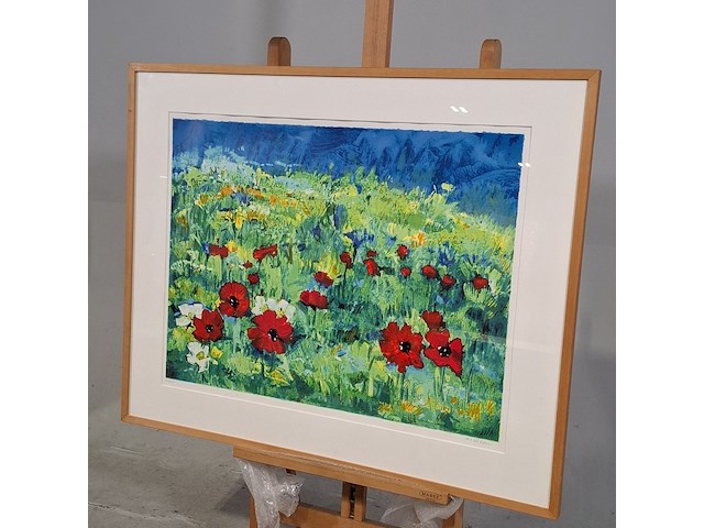 Zeefdruk, maya wildevuur (1944-2023), klaproos - afbeelding 4 van  9