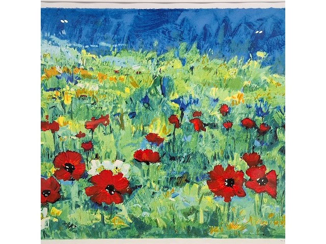 Zeefdruk, maya wildevuur (1944-2023), klaproos - afbeelding 6 van  9