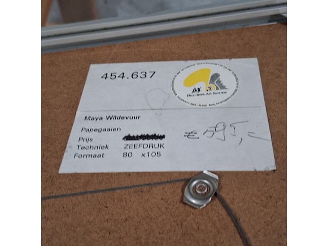Zeefdruk, maya wildevuur (1944-2023), papegaaien, 1997 - afbeelding 2 van  10