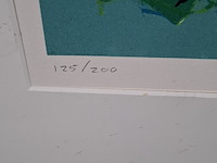 Zeefdruk, maya wildevuur (1944-2023), papegaaien, 1997 - afbeelding 9 van  10