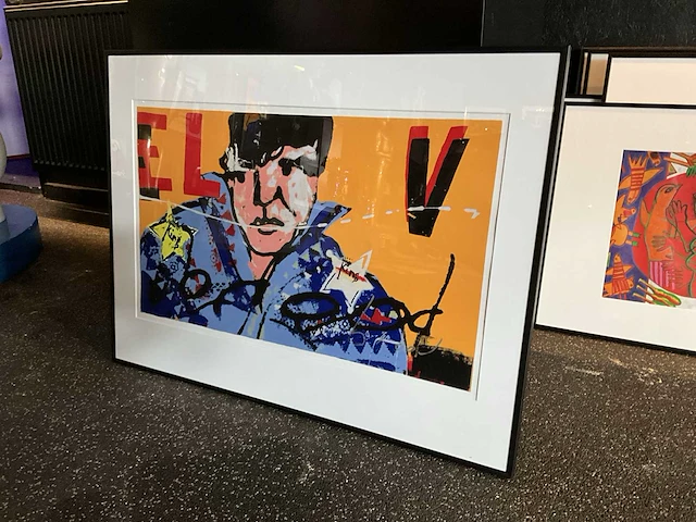 Zeefdruk op papier herman brood ‘elvis’ - afbeelding 1 van  3
