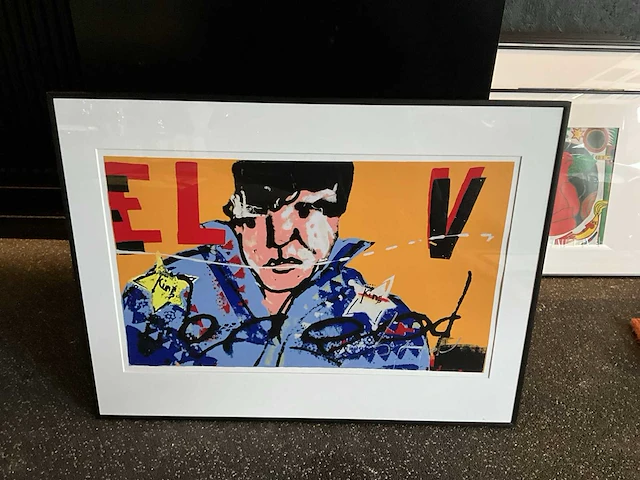 Zeefdruk op papier herman brood ‘elvis’ - afbeelding 2 van  3