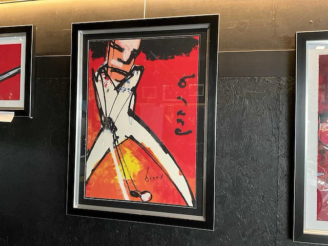 Zeefdruk op papier herman brood ‘golfer’ - afbeelding 1 van  3
