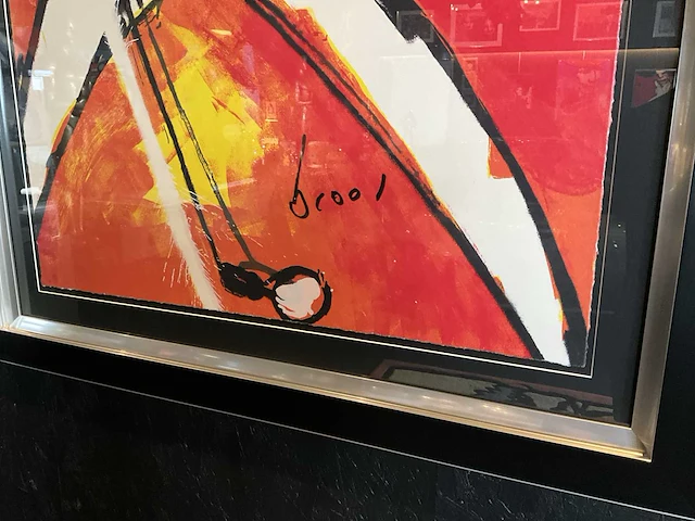 Zeefdruk op papier herman brood ‘golfer’ - afbeelding 2 van  3