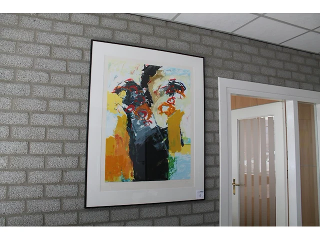 Zeefdruk richard smeets '90 11 van 200 in lijst. afmeting 96 x 120 cm. - afbeelding 1 van  4