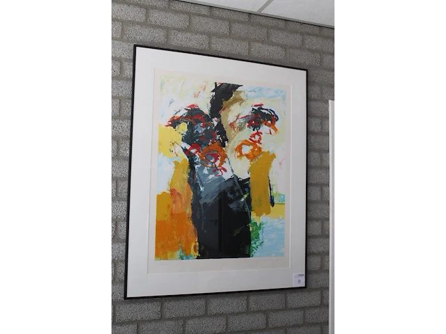 Zeefdruk richard smeets '90 11 van 200 in lijst. afmeting 96 x 120 cm. - afbeelding 2 van  4