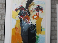 Zeefdruk richard smeets '90 11 van 200 in lijst. afmeting 96 x 120 cm. - afbeelding 2 van  4
