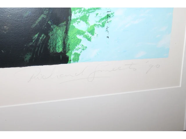 Zeefdruk richard smeets '90 11 van 200 in lijst. afmeting 96 x 120 cm. - afbeelding 3 van  4