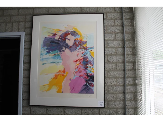 Zeefdruk richard smeets '90 38 van 200 in lijst. afmeting 96 x 120 cm. - afbeelding 1 van  4