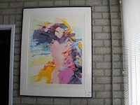 Zeefdruk richard smeets '90 38 van 200 in lijst. afmeting 96 x 120 cm. - afbeelding 1 van  4