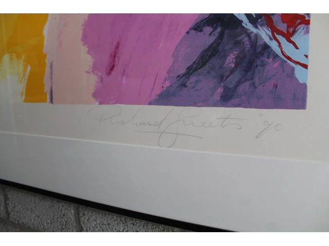Zeefdruk richard smeets '90 38 van 200 in lijst. afmeting 96 x 120 cm. - afbeelding 3 van  4