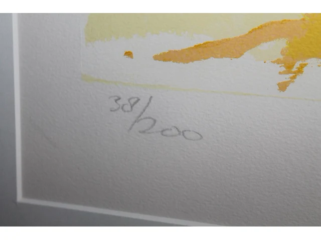 Zeefdruk richard smeets '90 38 van 200 in lijst. afmeting 96 x 120 cm. - afbeelding 4 van  4