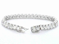 Zeer exclusieve tennisarmband met grote ovaal geslepen diamanten van 25.46 carat totaal - afbeelding 9 van  9