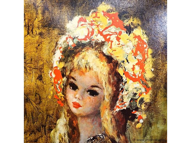 Zeer fleurig portret in lijst - afbeelding 3 van  5