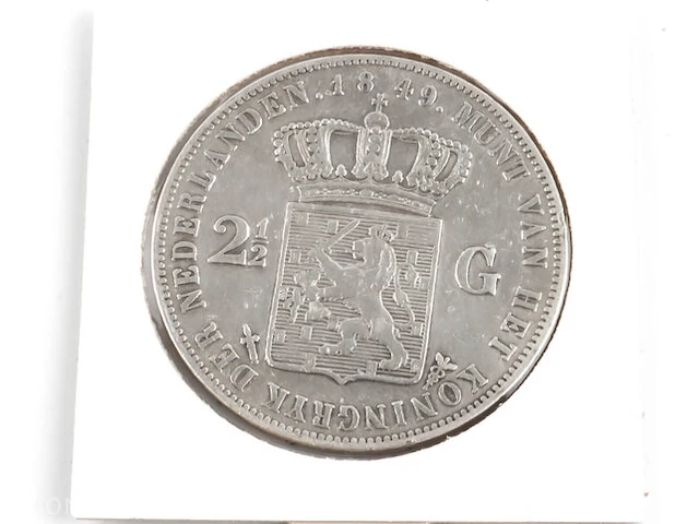 Zeer zelzaam zilveren rijksdaalder koning willem 1849 - afbeelding 2 van  2
