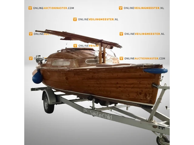 Zeilboot op trailer met honda 8 pk buitenboordmotor - afbeelding 1 van  35
