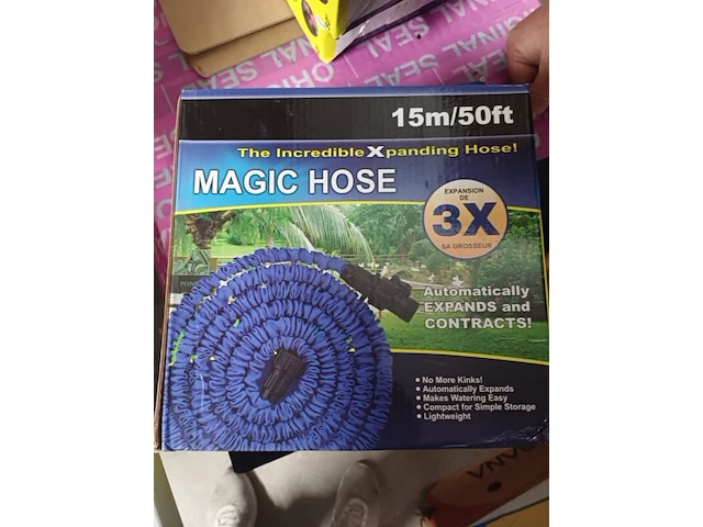 Zelf oprollende tuinslang in doos blauw/groen 1x - afbeelding 1 van  3