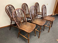 Zes antieke boerderijstoelen, engels - afbeelding 4 van  4