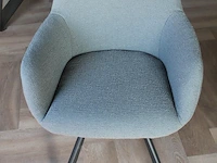 Zes buisstalen dining chairs woood type juno waarvan 1 nieuw in doos. - afbeelding 2 van  2